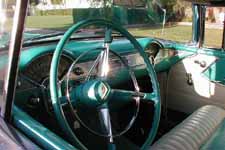Original Turquoise Bel Air Steering Wheel in 1955 Chevy Nomad Wagon
